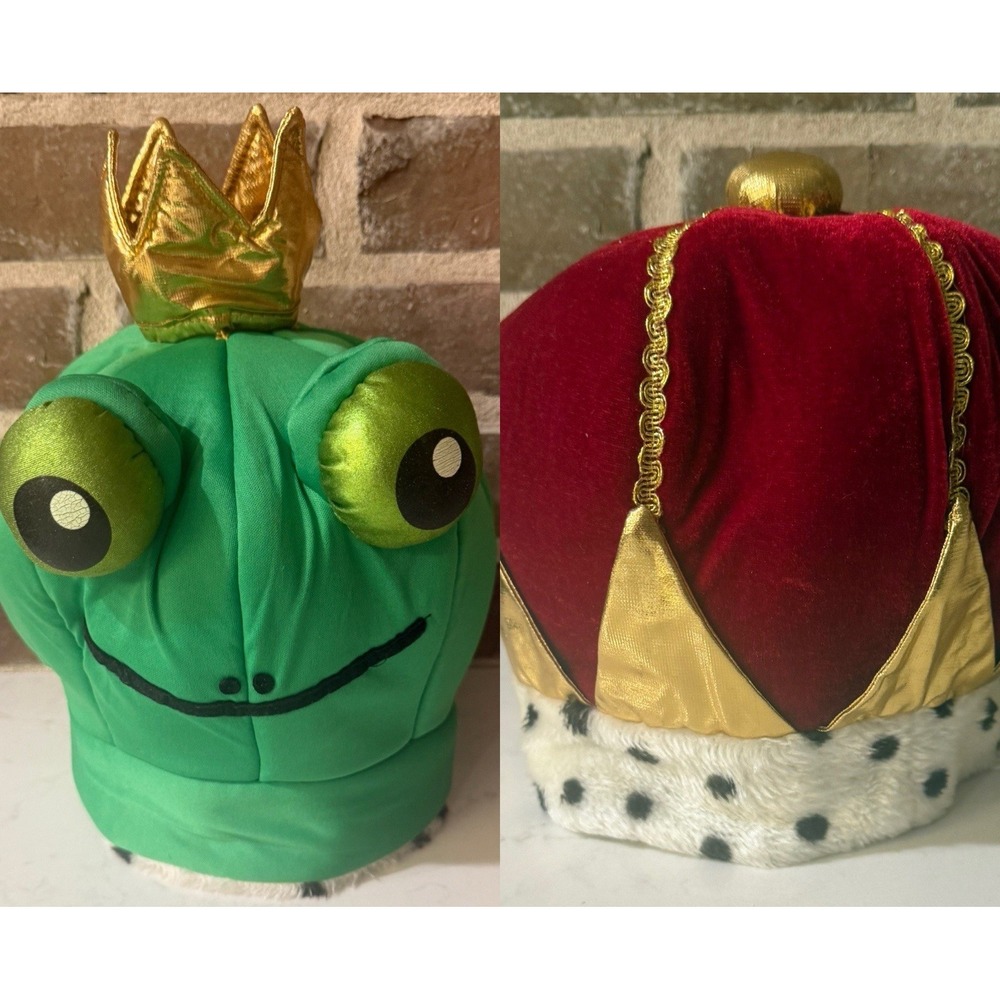 Plush Crown Reversible to Frog Prince Child 0ne Size Red Green King Costume